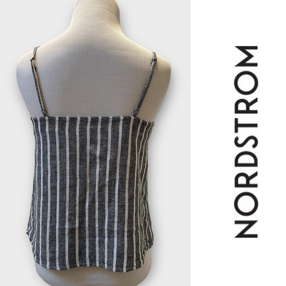 Abound Striped Linen Button Front‎ Camisole Tank, Size XXS, MSRP $30 - Picture 4 of 7